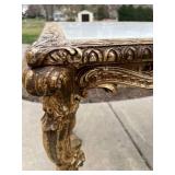 Gilded Rococo Marble Top Table & Carved Cabriole Legs