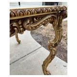Gilded Rococo Marble Top Table & Carved Cabriole Legs
