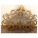 Ornate Gold-Tone Metal Wall Panel With Scrollwork