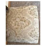 Pair of Antique Carved Wood Chairs & Damask Upholstery #2