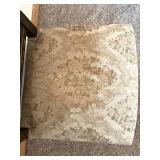 Pair of Antique Carved Wood Chairs & Damask Upholstery #2