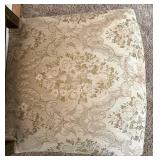 Pair of Antique Carved Wood Chairs & Damask Upholstery #3