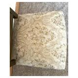 Pair of Antique Carved Wood Chairs & Damask Upholstery #3