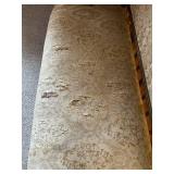 Antique-Style Damask Settee With Carved Wood Frame for Restoration