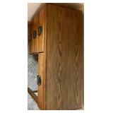 Kroehler Oak Desk & Matching Cabinet - Two-Piece Set