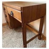 Kroehler Oak Desk & Matching Cabinet - Two-Piece Set