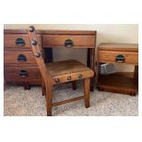 Kroehler Oak Desk & Matching Cabinet - Two-Piece Set