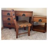 Kroehler Oak Desk & Matching Cabinet - Two-Piece Set