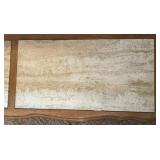 Vintage French Provincial Bench & Stone Top with Lattice-Panel Doors