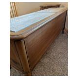 Vintage French Provincial Bench & Stone Top with Lattice-Panel Doors