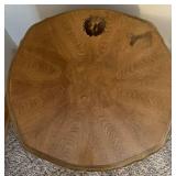 Vintage Wood Round Cabinet With Double Doors & Claw Feet