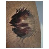 Vintage Wood Round Cabinet With Double Doors & Claw Feet