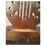 Pair of Gilded Lyre-Back Chairs & Green Damask Silk Upholstery