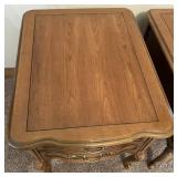 Pair of Oak Wood End Tables & French Provincial 2-Drawer
