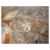 Oval Agate Mosaic Coffee Table & Ornate Legs