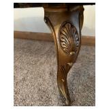 Oval Agate Mosaic Coffee Table & Ornate Legs