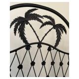 Three-Panel Black Iron Palm Tree Room Divider