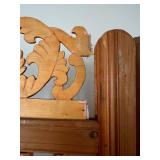 Panel Folding Screen Room Divider with Ornate Carved Crest