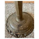 Tiffany-Style Floor Lamp with Amber Glass Shade with Brown Slag Glass Panels