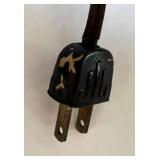 Tiffany-Style Floor Lamp with Amber Glass Shade with Brown Slag Glass Panels