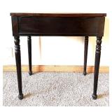 Vintage Lift-Top Storage Table & Four Turned Legs