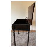 Vintage Lift-Top Storage Table & Four Turned Legs