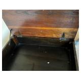 Vintage Lift-Top Storage Table & Four Turned Legs