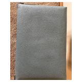 Padded Teal Vinyl Stool with Black Wood Frame