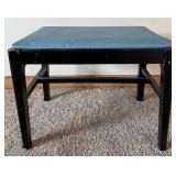 Padded Teal Vinyl Stool with Black Wood Frame