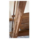 Set of 4 Wooden Folding Chairs with Slatted Seats