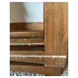 Set of 4 Wooden Folding Chairs with Slatted Seats