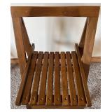 Set of 4 Wooden Folding Chairs with Slatted Seats