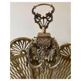 Vintage Brass Folding Parlor Screen - Art Nouveau Sunburst Fan
