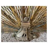 Vintage Brass Folding Parlor Screen - Art Nouveau Sunburst Fan