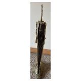 Vintage Brass Folding Parlor Screen - Art Nouveau Sunburst Fan