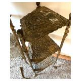 Pair of Ornate 3-Tier Brass Etagere Plant Stands FOR PARTS OR REPAIR