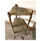 Pair of Ornate 3-Tier Brass Etagere Plant Stands FOR PARTS OR REPAIR