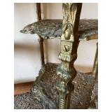 Pair of Ornate 3-Tier Brass Etagere Plant Stands FOR PARTS OR REPAIR