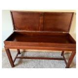 Vintage Campaign Desk with Lift-Top Storage & Brass Hardware