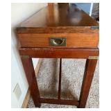 Vintage Campaign Desk with Lift-Top Storage & Brass Hardware
