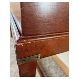 Vintage Campaign Desk with Lift-Top Storage & Brass Hardware