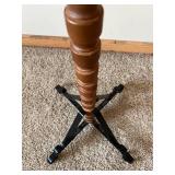 Coat Rack Stand with Wooden Turned Post & Curved Metal Arms on Casters