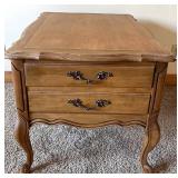 French Provincial Nightstand & 2-Drawer End Table with Cabriole Legs