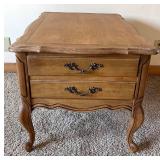 French Provincial Nightstand & 2-Drawer End Table with Cabriole Legs