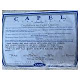 Capel Floral Border Area Rug - Cream Center Field with Blue & Pink Flowers