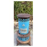 Perfection Smokeless Oil Heater - Vintage Blue Metal Unit