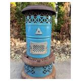 Perfection Smokeless Oil Heater - Vintage Blue Metal Unit