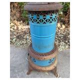 Perfection Smokeless Oil Heater - Vintage Blue Metal Unit