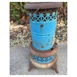 Perfection Smokeless Oil Heater - Vintage Blue Metal Unit