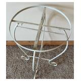 Round Marble Top Table & Wrought Iron Scroll Leg Base